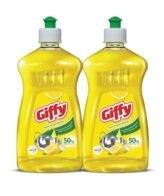 Giffy Concentrated Dish Wash Gel with Active Salt & Lemon 2x500 ml