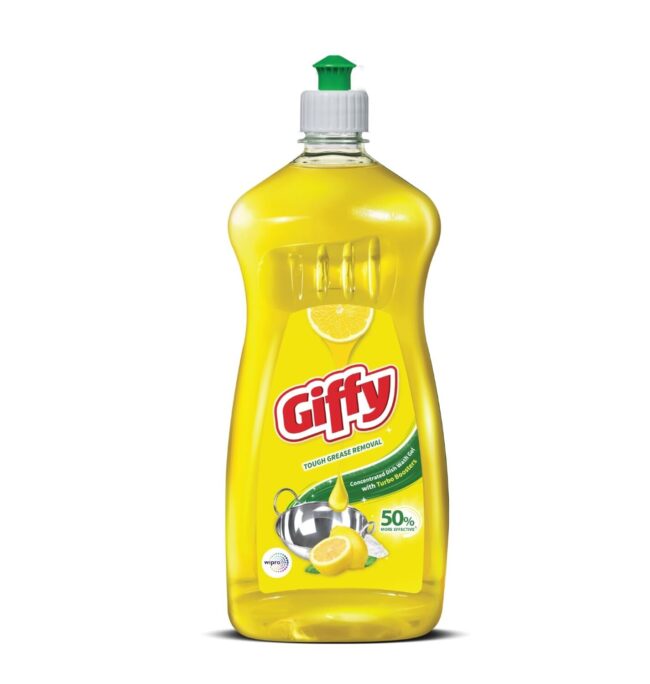 Giffy Concentrated Dish Wash Gel with Active Salt & Lemon 750 ml