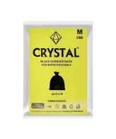 Crystal Oxo-Biodegradable Black Garbage Bags Medium 3x30 Bags
