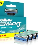 Gillette Mach 3 Fresh Clean Cartridges Pack of 4